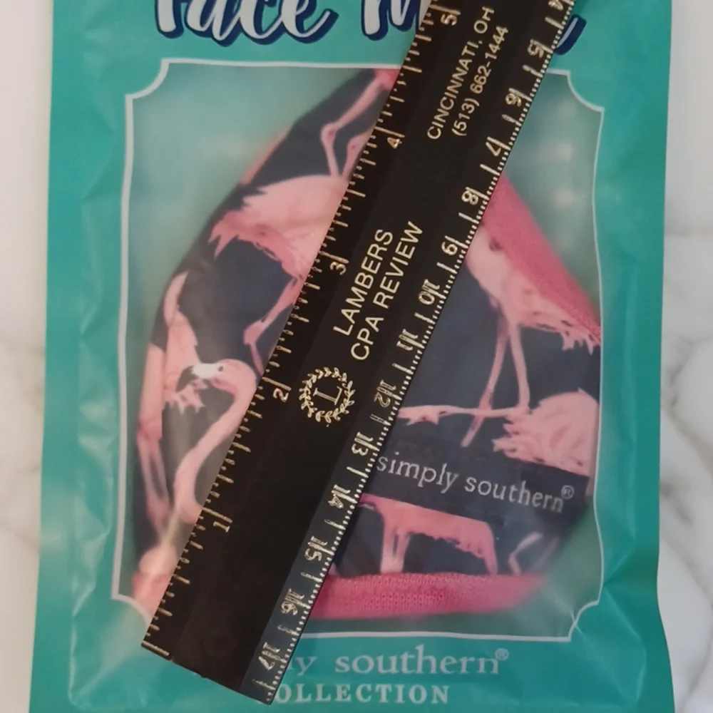 Simply Southern Pink Flamingo Face Mask Kids 2-12 cloth face mask new